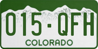 CO license plate 015QFH