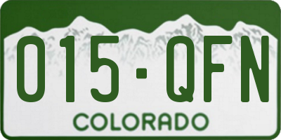 CO license plate 015QFN