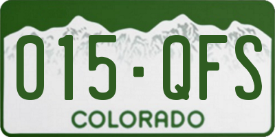 CO license plate 015QFS