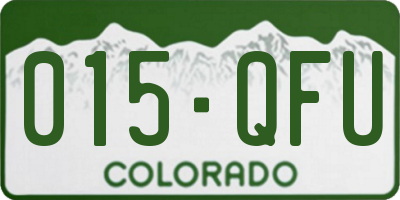 CO license plate 015QFU