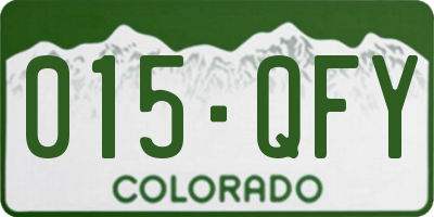 CO license plate 015QFY