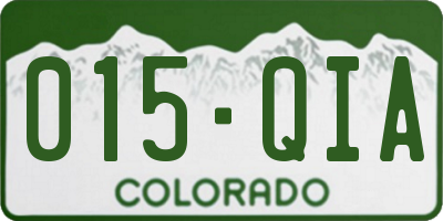 CO license plate 015QIA