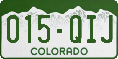 CO license plate 015QIJ