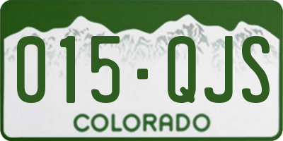 CO license plate 015QJS