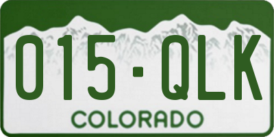 CO license plate 015QLK