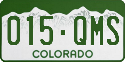 CO license plate 015QMS
