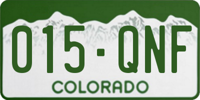 CO license plate 015QNF