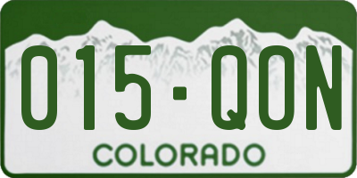 CO license plate 015QON