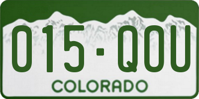 CO license plate 015QOU