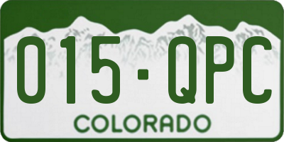 CO license plate 015QPC