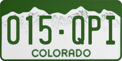 CO license plate 015QPI