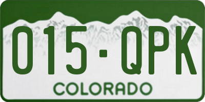 CO license plate 015QPK