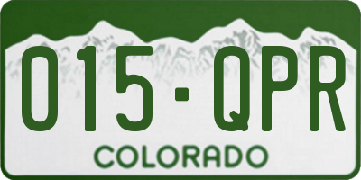 CO license plate 015QPR