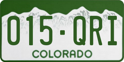CO license plate 015QRI