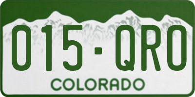 CO license plate 015QRO