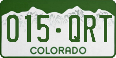 CO license plate 015QRT