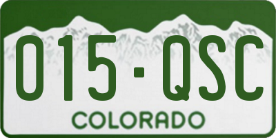 CO license plate 015QSC