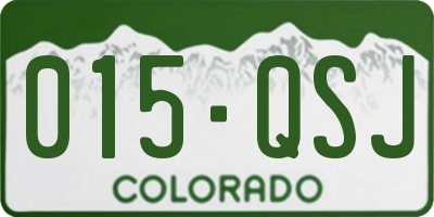 CO license plate 015QSJ