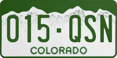 CO license plate 015QSN