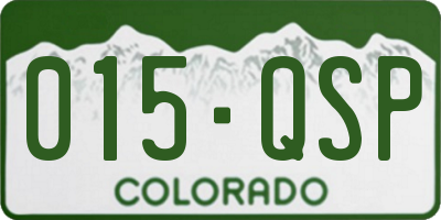 CO license plate 015QSP
