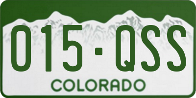CO license plate 015QSS