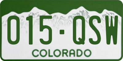 CO license plate 015QSW