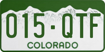 CO license plate 015QTF