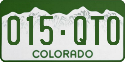 CO license plate 015QTO