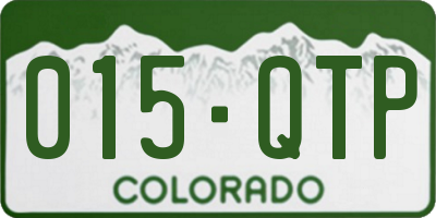 CO license plate 015QTP