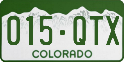 CO license plate 015QTX