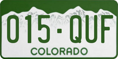 CO license plate 015QUF