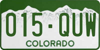CO license plate 015QUW