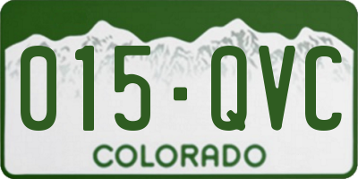 CO license plate 015QVC
