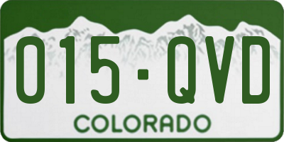 CO license plate 015QVD