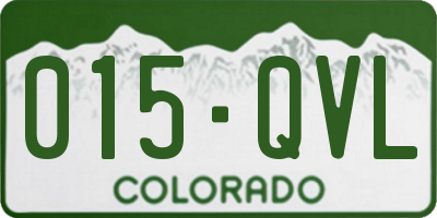 CO license plate 015QVL