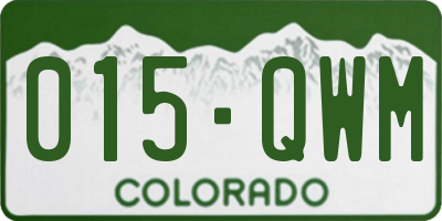CO license plate 015QWM