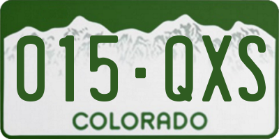 CO license plate 015QXS