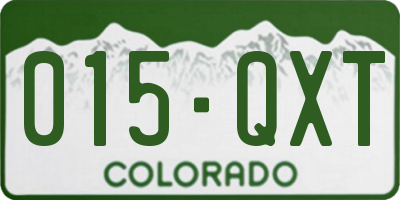 CO license plate 015QXT