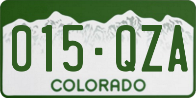 CO license plate 015QZA