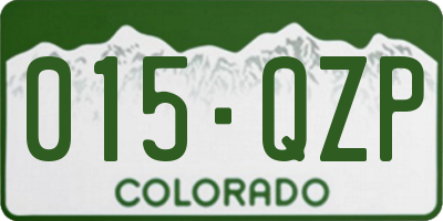 CO license plate 015QZP