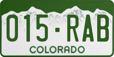 CO license plate 015RAB