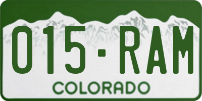 CO license plate 015RAM
