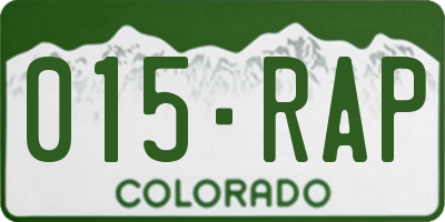 CO license plate 015RAP