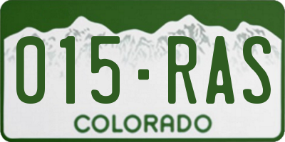 CO license plate 015RAS