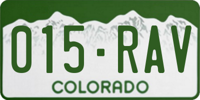 CO license plate 015RAV