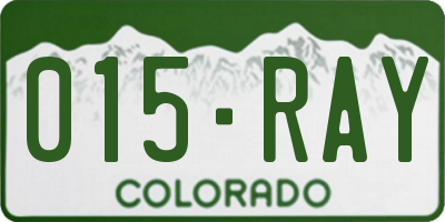 CO license plate 015RAY