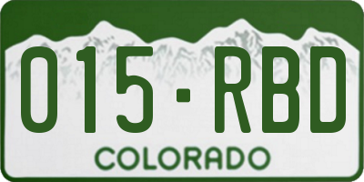 CO license plate 015RBD