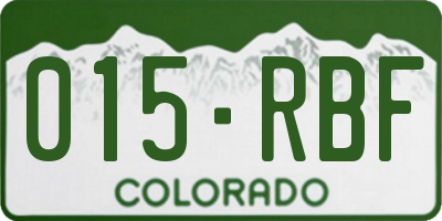CO license plate 015RBF