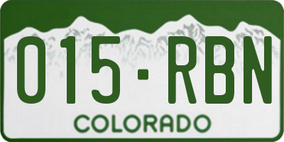 CO license plate 015RBN