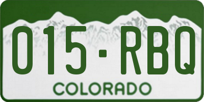 CO license plate 015RBQ